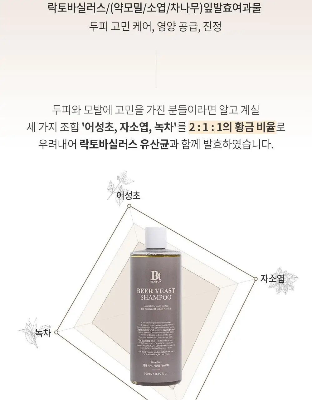 [탈모증상완화] 벤튼 맥주효모샴푸 500ml 상세페이지 25
